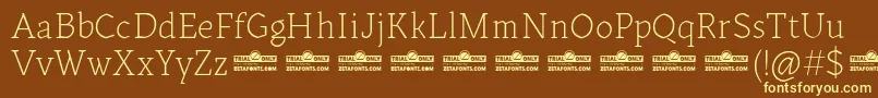 Kitsch Text Extralight trial Font – Yellow Fonts on Brown Background