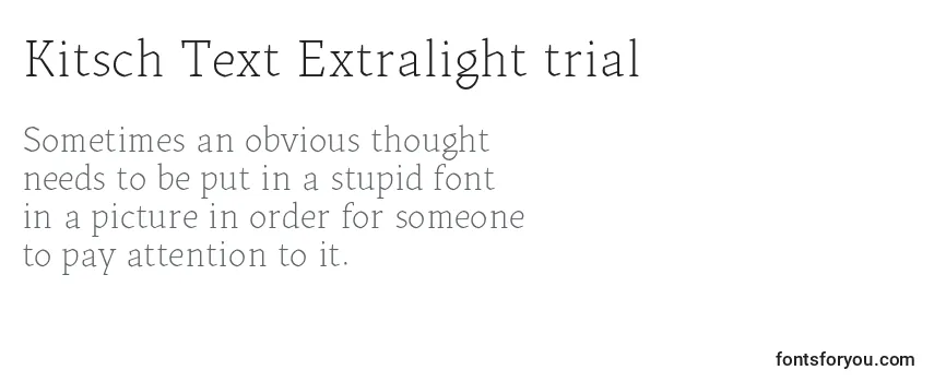 Review of the Kitsch Text Extralight trial Font