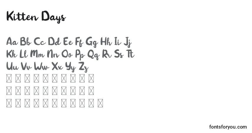 Шрифт Kitten Days – алфавит, цифры, специальные символы