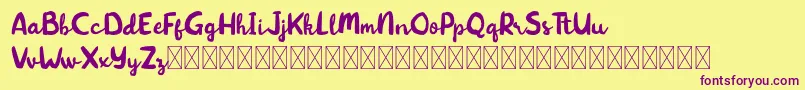 Kitten Days Font – Purple Fonts on Yellow Background