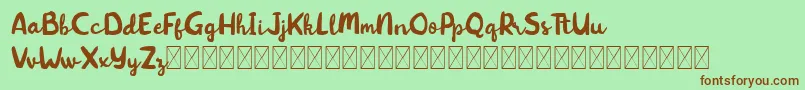 Kitten Days Font – Brown Fonts on Green Background