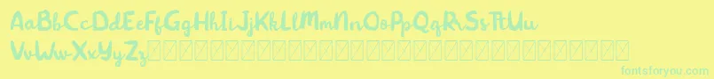 Kitten Days Font – Green Fonts on Yellow Background