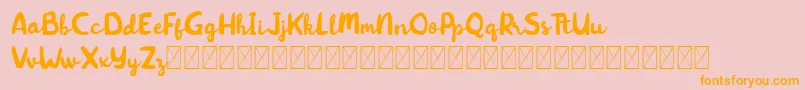 Kitten Days-Schriftart – Orangefarbene Schriften auf rosa Hintergrund