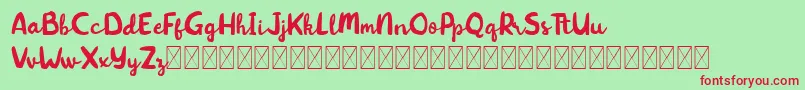 Kitten Days Font – Red Fonts on Green Background