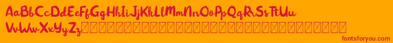 Kitten Days Font – Red Fonts on Orange Background