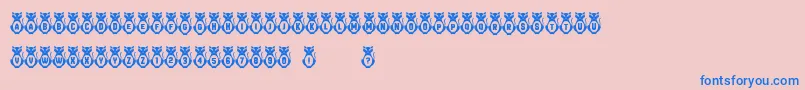 Kitties Font – Blue Fonts on Pink Background