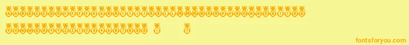 Kitties Font – Orange Fonts on Yellow Background