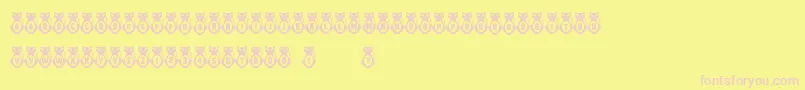 Kitties Font – Pink Fonts on Yellow Background