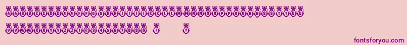 Kitties Font – Purple Fonts on Pink Background