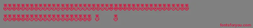 Kitties Font – Red Fonts on Gray Background