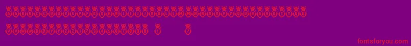 Kitties Font – Red Fonts on Purple Background