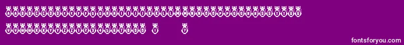 fuente Kitties – Fuentes Blancas Sobre Fondo Morado