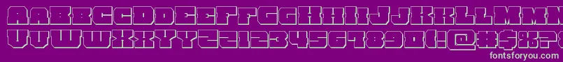 kittrick3d Font – Green Fonts on Purple Background