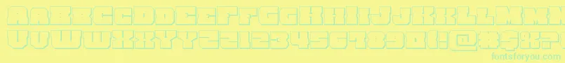 kittrick3d Font – Green Fonts on Yellow Background