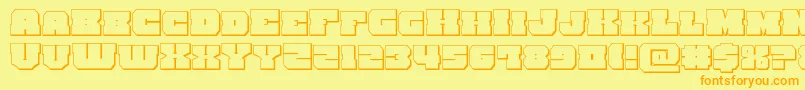 kittrick3d Font – Orange Fonts on Yellow Background