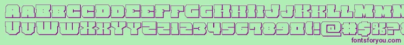 kittrick3d Font – Purple Fonts on Green Background