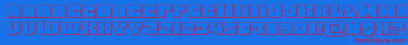 Czcionka kittrick3d – czerwone czcionki na niebieskim tle