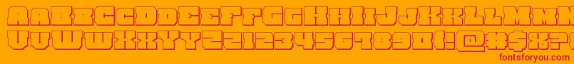 kittrick3d Font – Red Fonts on Orange Background