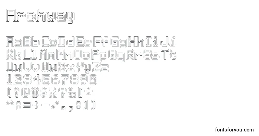 Шрифт Archway – алфавит, цифры, специальные символы