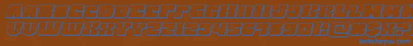 kittrick3dital-Schriftart – Blaue Schriften auf braunem Hintergrund