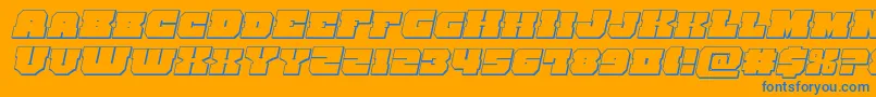 kittrick3dital Font – Blue Fonts on Orange Background