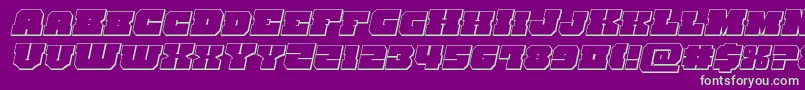 kittrick3dital Font – Green Fonts on Purple Background