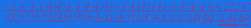 kittrick3dital Font – Red Fonts on Blue Background