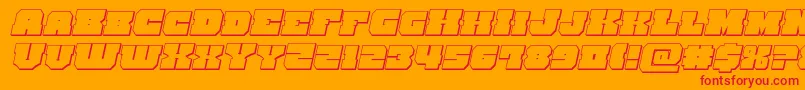 kittrick3dital-Schriftart – Rote Schriften auf orangefarbenem Hintergrund