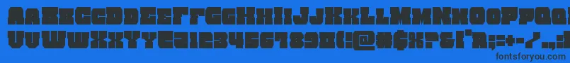 kittrickcond-Schriftart – Schwarze Schriften auf blauem Hintergrund