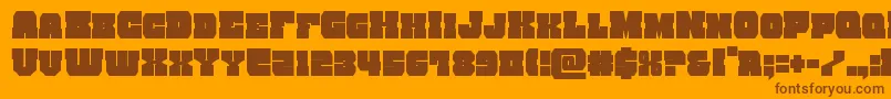 kittrickcond-fontti – ruskeat fontit oranssilla taustalla