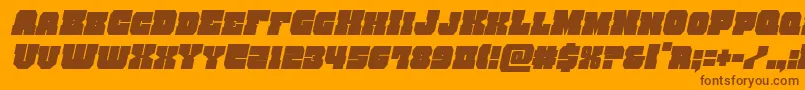 Fonte kittrickcondital – fontes marrons em um fundo laranja