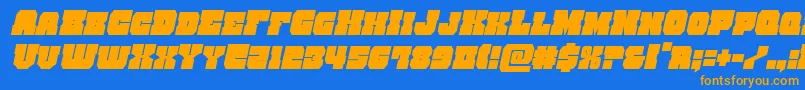 kittrickcondital Font – Orange Fonts on Blue Background