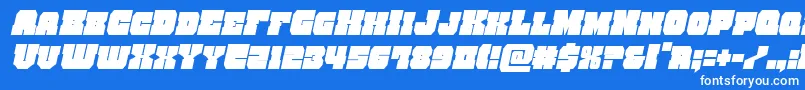 フォントkittrickcondital – 青い背景に白い文字