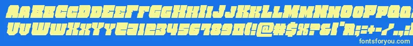 kittrickcondital Font – Yellow Fonts on Blue Background