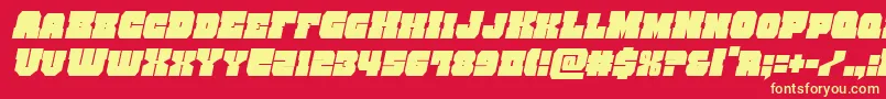 kittrickcondital Font – Yellow Fonts on Red Background