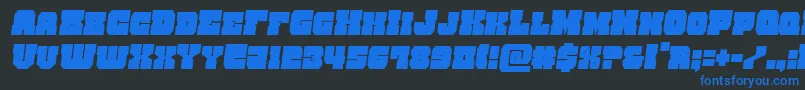 kittrickcondsemital Font – Blue Fonts on Black Background