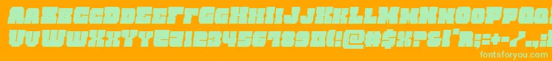 kittrickcondsemital Font – Green Fonts on Orange Background