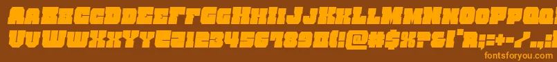 kittrickcondsemital-Schriftart – Orangefarbene Schriften auf braunem Hintergrund