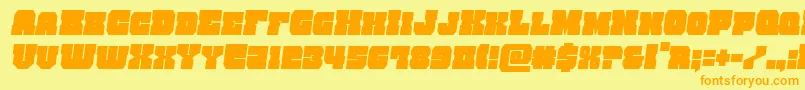kittrickcondsemital-Schriftart – Orangefarbene Schriften auf gelbem Hintergrund