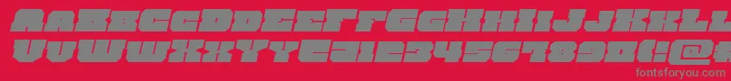 フォントkittrickexpandital – 赤い背景に灰色の文字