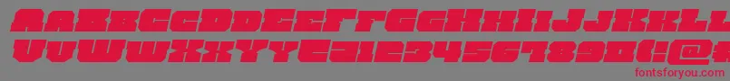 フォントkittrickexpandital – 赤い文字の灰色の背景