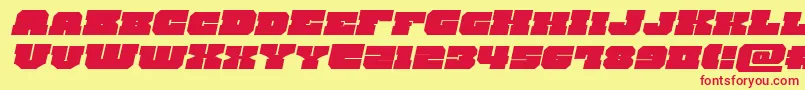 kittrickexpandital Font – Red Fonts on Yellow Background