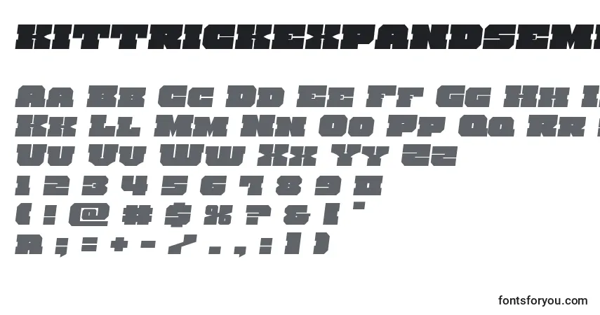 Schriftart Kittrickexpandsemital – Alphabet, Zahlen, spezielle Symbole