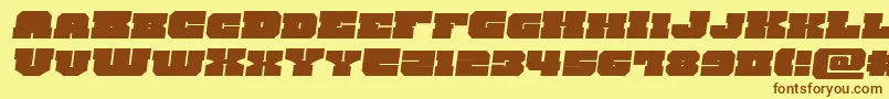 Шрифт kittrickexpandsemital – коричневые шрифты на жёлтом фоне