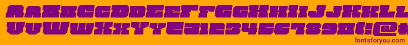 kittrickexpandsemital Font – Purple Fonts on Orange Background