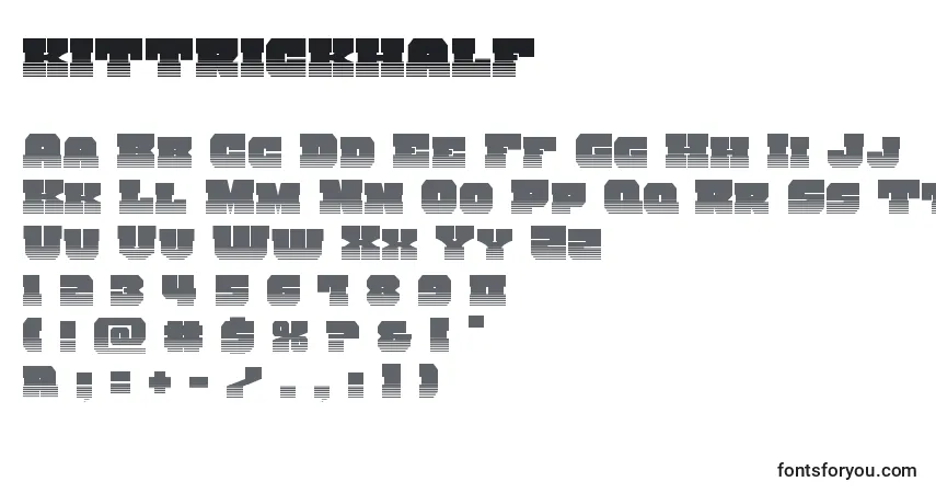 Schriftart Kittrickhalf – Alphabet, Zahlen, spezielle Symbole