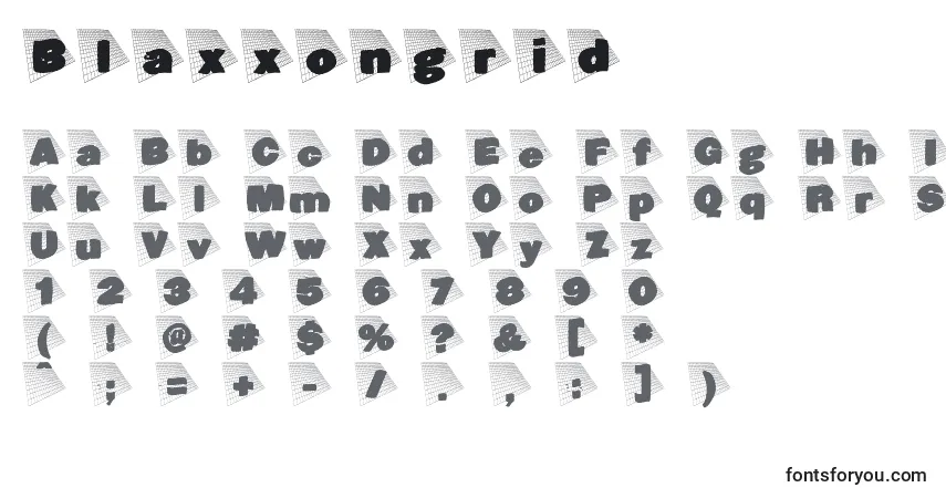 Czcionka Blaxxongrid – alfabet, cyfry, specjalne znaki