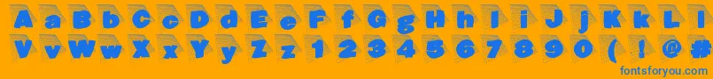 Blaxxongrid Font – Blue Fonts on Orange Background