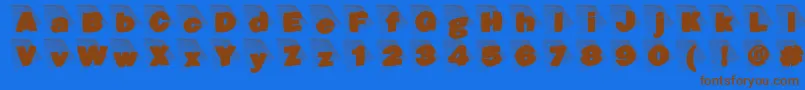 Blaxxongrid Font – Brown Fonts on Blue Background