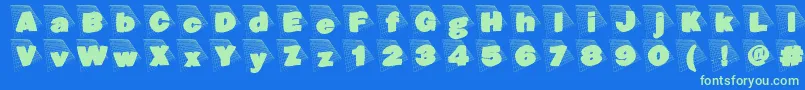 Blaxxongrid Font – Green Fonts on Blue Background